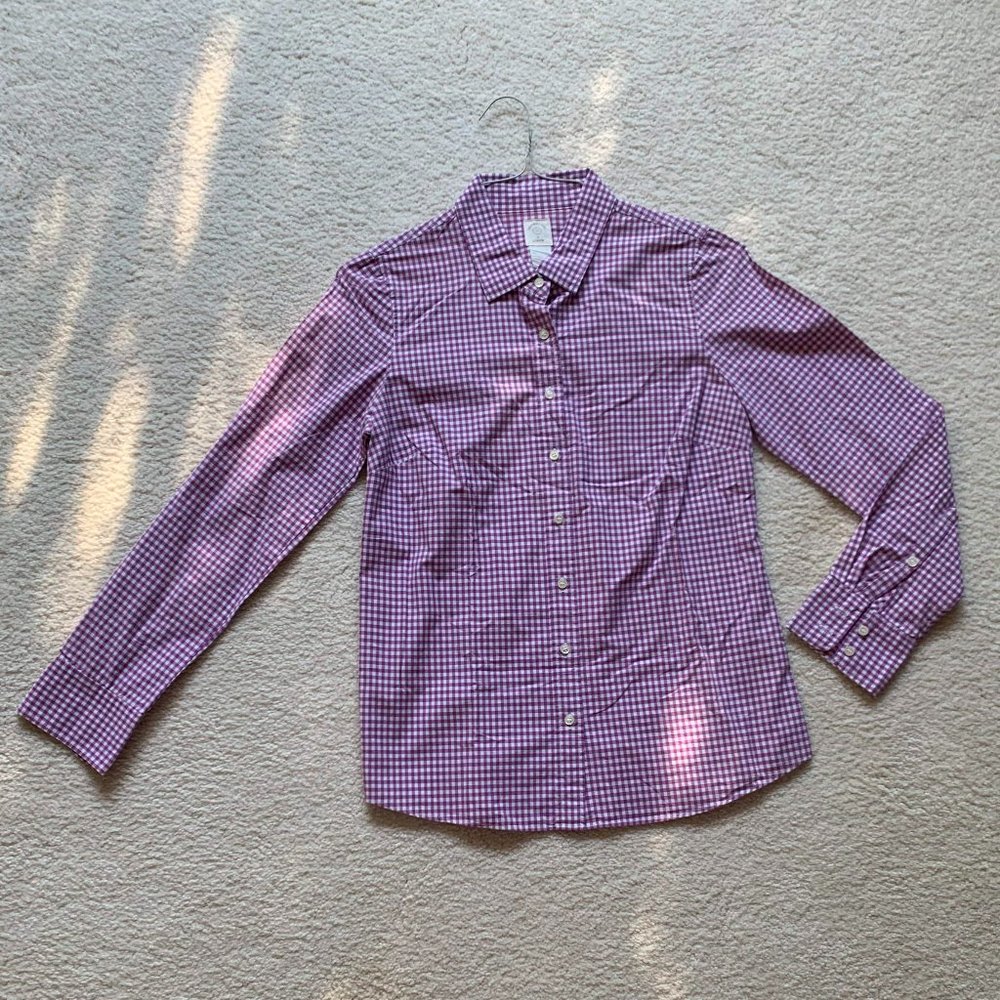 Purple Gingham "The Perfect Shirt" by J. Crew